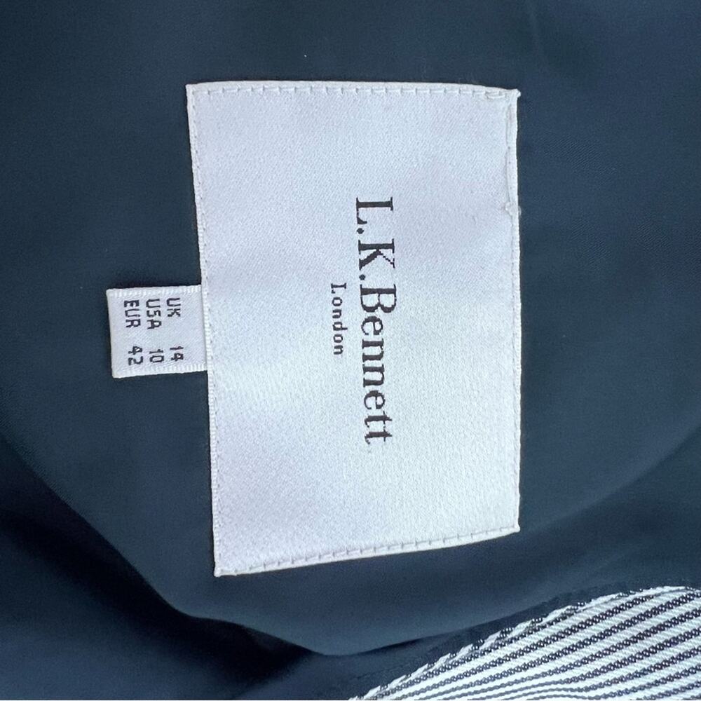 LK Bennett Black and White Striped Button-Front Pinafore Dress - Picture 14 of 16